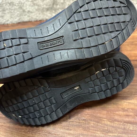 Lands End Blue Suede Slip On Slouch Winter Snow Boots 461673 Women's 9 9B - Picture 7 of 9